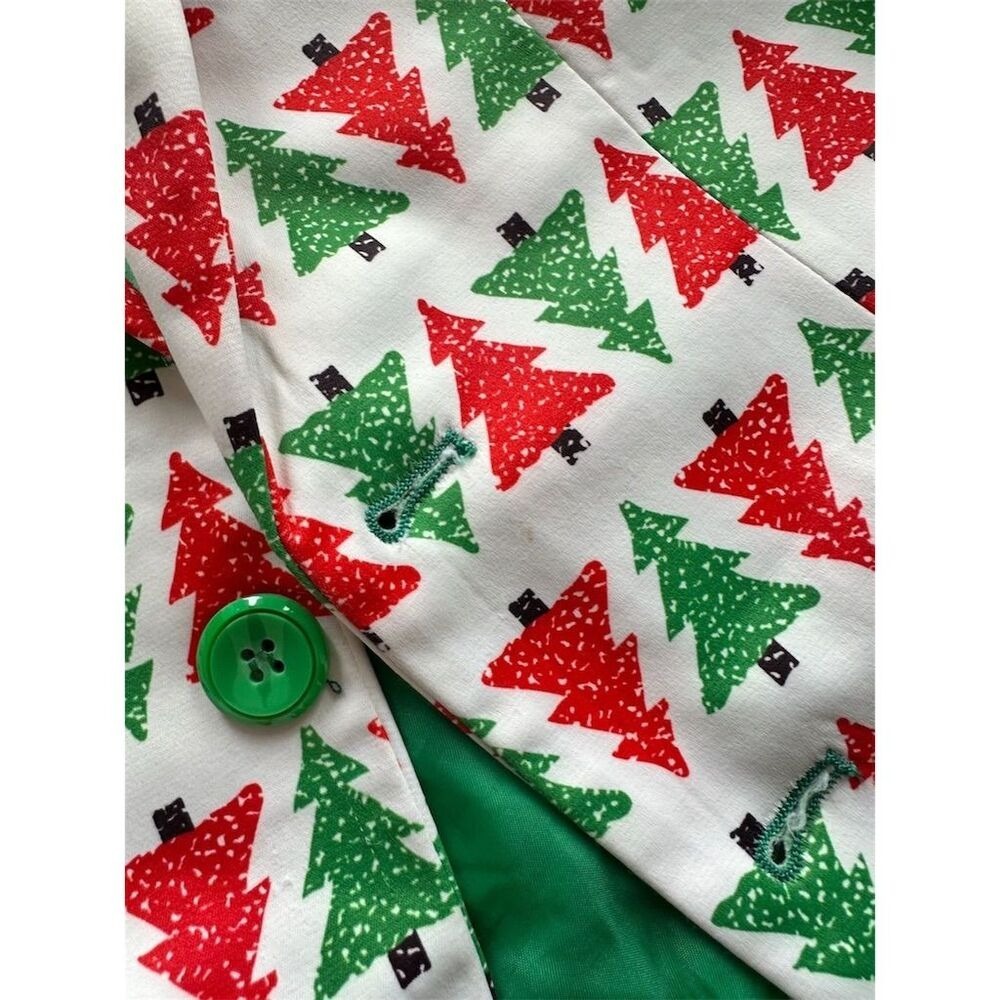Festive Tree Pattern Kids Jacket - Picture 5 of 8